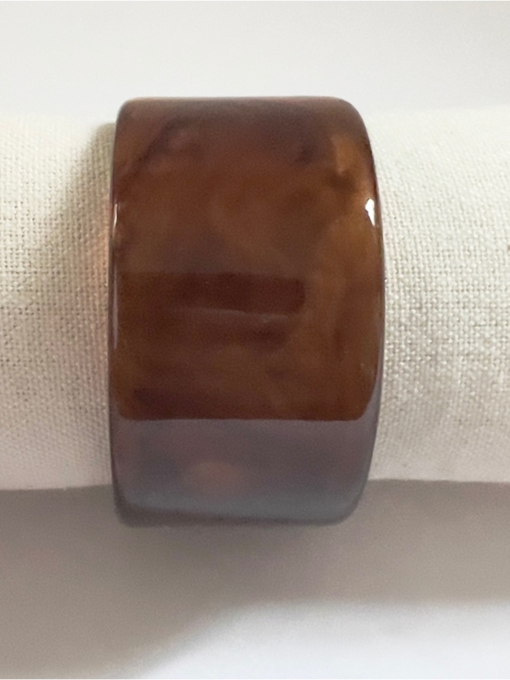 Wide Tortoiseshell Resin Bangle Bracelet - Rich Brown